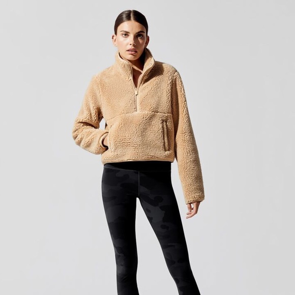 ALO Yoga Shanti Half Zip Sherpa Teddy Coat Jacket - Picture 2 of 13